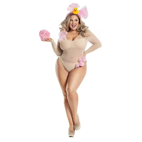 NWT Plus Bubble Bath Babe Halloween Costume Party Plus Size 1X Pink Girly - Picture 1 of 6